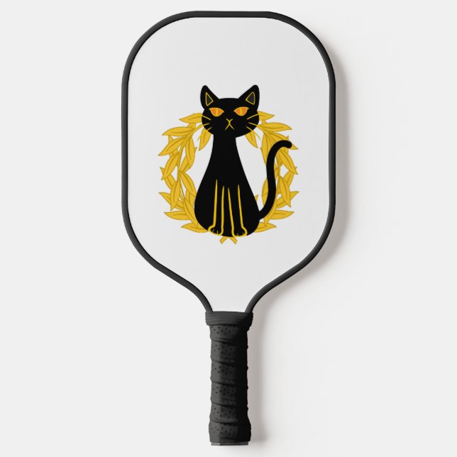 Black Cat Pets Horror Halloween Kids Pickleball Paddle (Front)