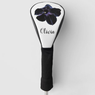 Black Cat Petunia Personalized Golf Head Cover
