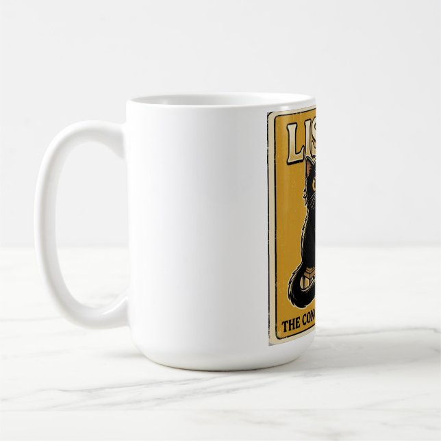 Black Cat Piano Music Design Coffee Mug (Left)