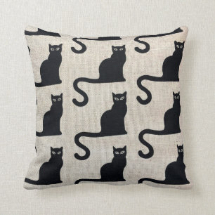 Black cat pillow