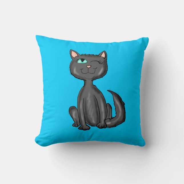 Black Cat Pillow (Front)