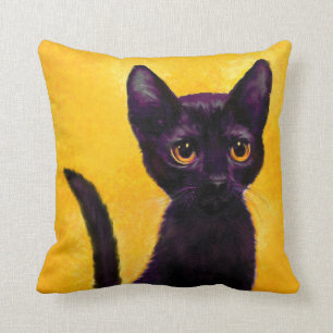 black cat pillow