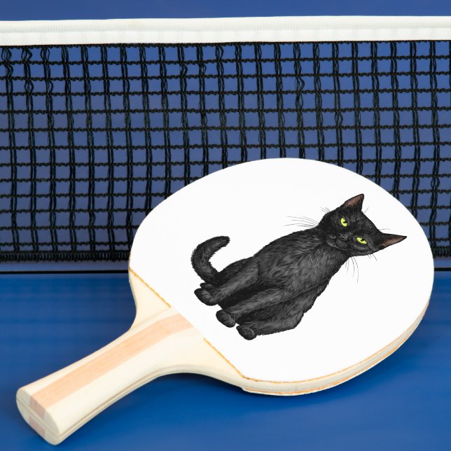 Black cat ping pong paddle (Insitu)