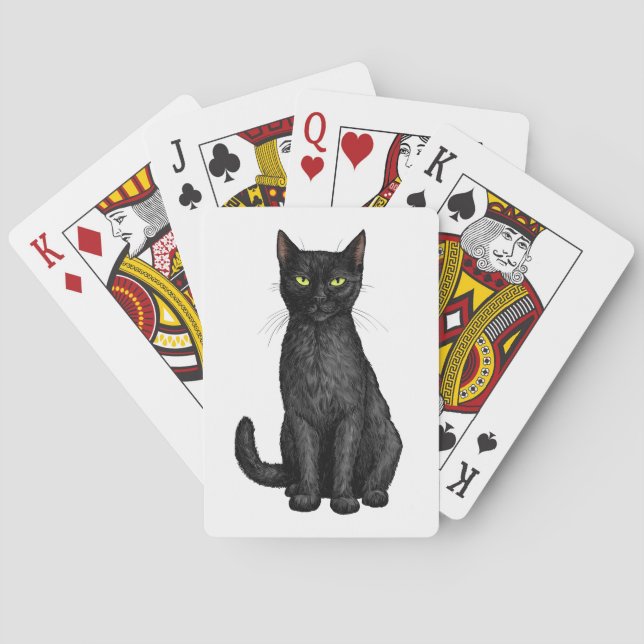 Black cat playing cards (Back)