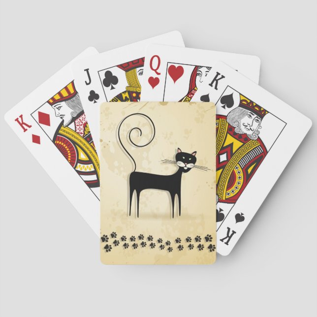 Black cat playing cards (Back)