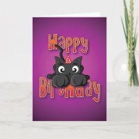 black cat - pounce - happy birthday