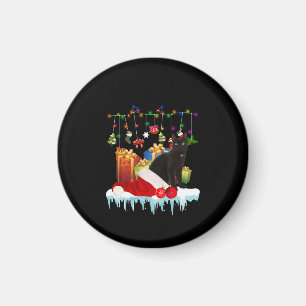 Black Cat Present Of My Christmas Magnet