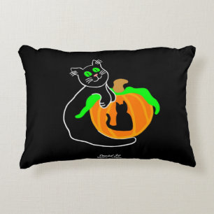 Black Cat Pumpkin Accent Pillow