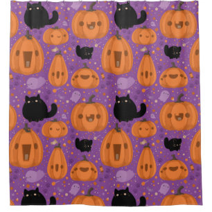 Black cat Pumpkin and Ghost Pattern
