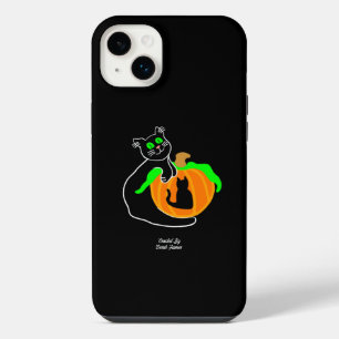 Black Cat Pumpkin Apple iPhone 14 Plus Case