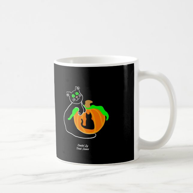 Black Cat Pumpkin Coffee Mug (Right)