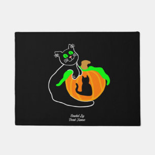 Black Cat Pumpkin Door Mat (45.72 cm x 60.96 cm)
