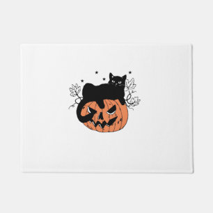Black Cat Pumpkin  Doormat