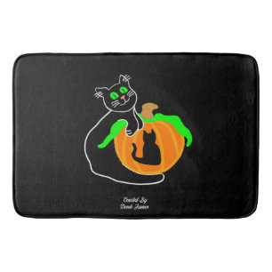 Black Cat Pumpkin Large Bath Mat