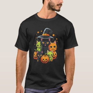 Black Cat Pumpkin Moon Halloween Costume Cat Lover T-Shirt