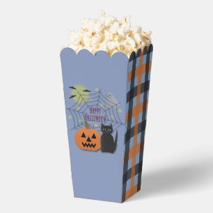 Black Cat & Pumpkin Not Scary Halloween Favor Box