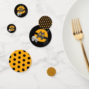 Black Cat Pumpkin Skulls Kids Halloween Party Confetti