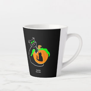 Black Cat Pumpkin Small Latte Mug