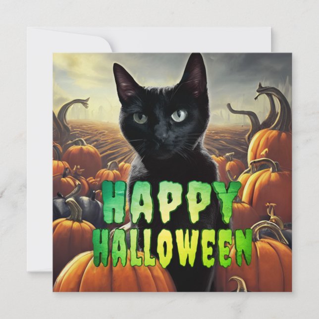 Black Cat & Pumpkins (Front)