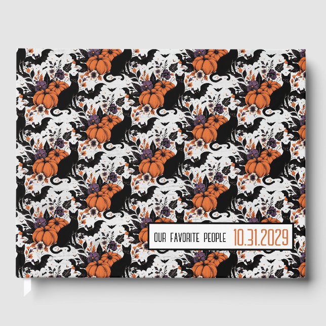 Black Cat Pumpkins Guest Book (Front)