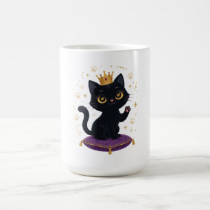 Black Cat Queen Mug Cute Cat Lover Royal Gift