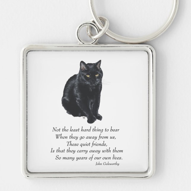 Black Cat Rainbow Bridge Keychain (Front)