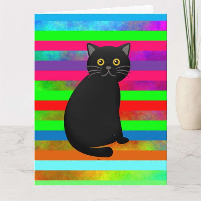 BLACK CAT RAINBOW GIANT BIRTHDAY CARD (Front)