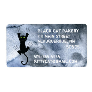 Black Cat rayure noir aquarelle Affaires