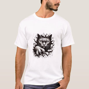 Black Cat Realistic 3D design Luxury T-Shirt