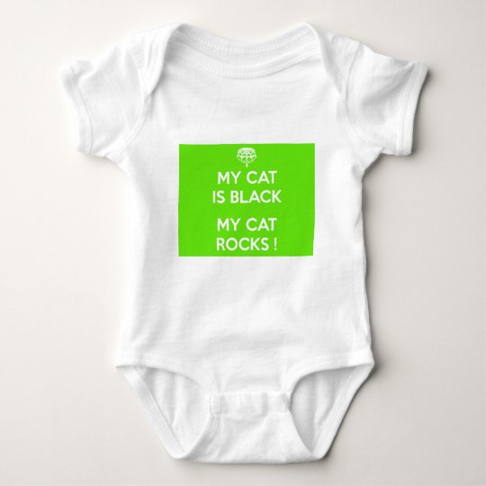 Black cat rocks baby bodysuit