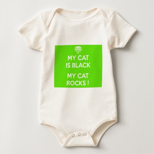 Black cat rocks baby bodysuit