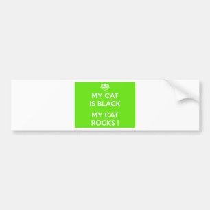 Black cat rocks bumper sticker