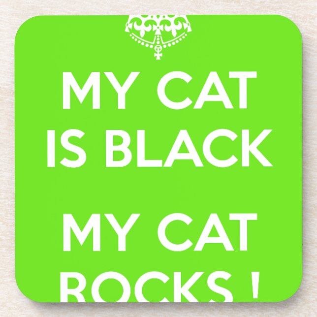 Black cat rocks coaster (Front)