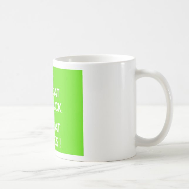 Black cat rocks coffee mug (Right)