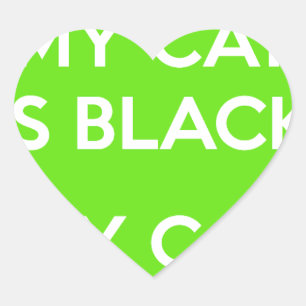 Black cat rocks heart sticker
