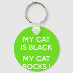 Black cat rocks keychain