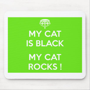 Black cat rocks mouse pad