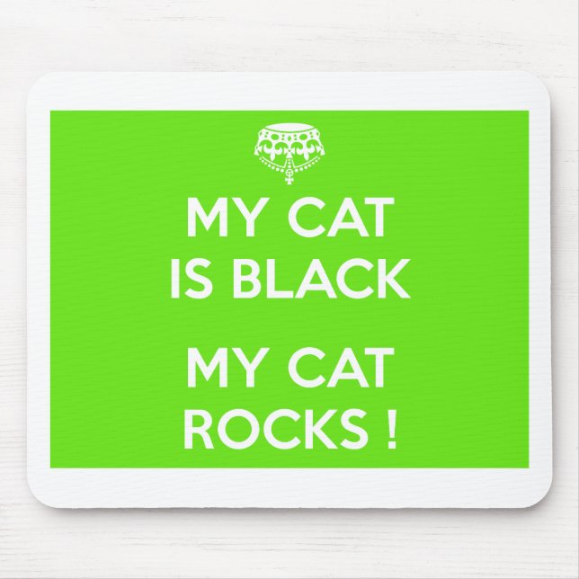 Black cat rocks mouse pad (Front)