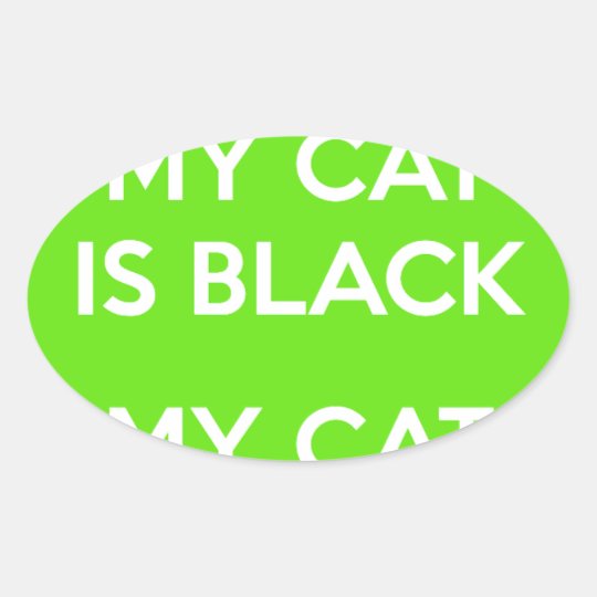 Black cat rocks oval sticker