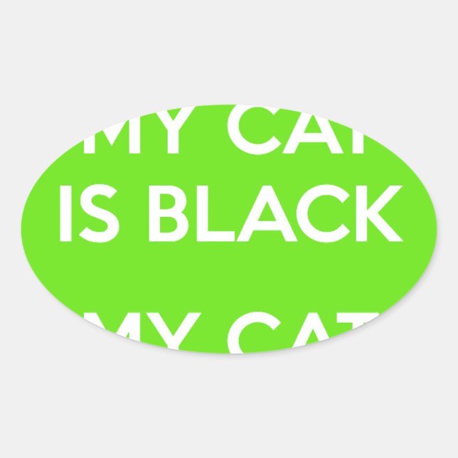 Black cat rocks oval sticker (Front)