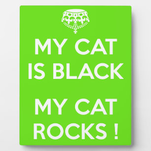 Black cat rocks plaque