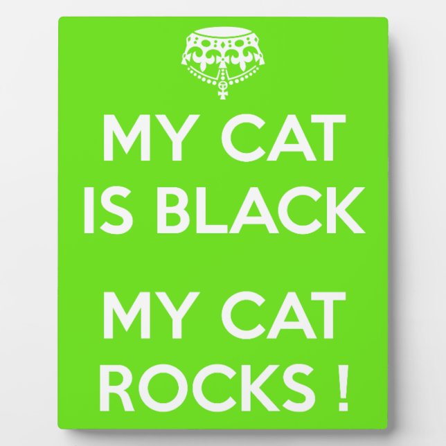 Black cat rocks plaque (Front)