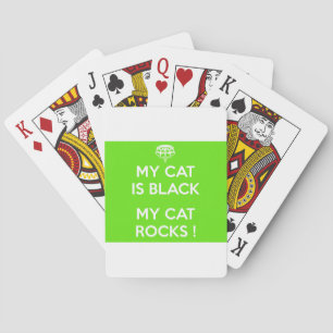 Black cat rocks playing cards