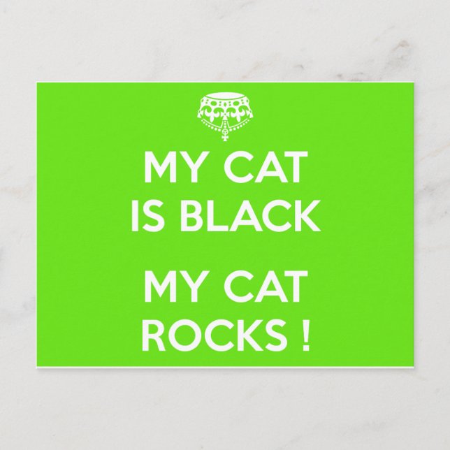 Black cat rocks postcard (Front)