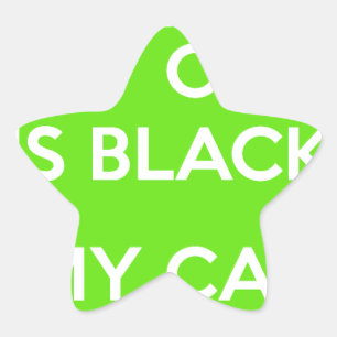 Black cat rocks star sticker