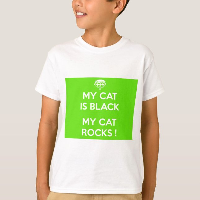 Black cat rocks T-Shirt (Front)