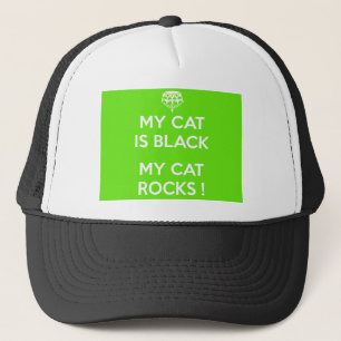 Black cat rocks trucker hat
