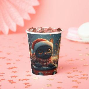 Black Cat Roller Coaster Christmas Paper Cups