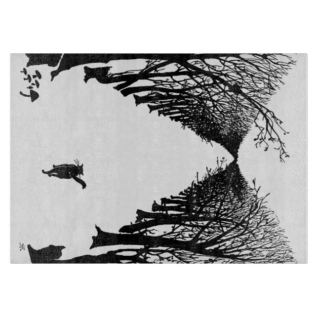 Black cat, Rudyard Kipling Cutting Board (Front)