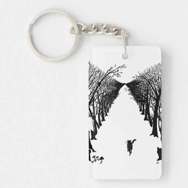 Black cat, Rudyard Kipling Keychain (Front)